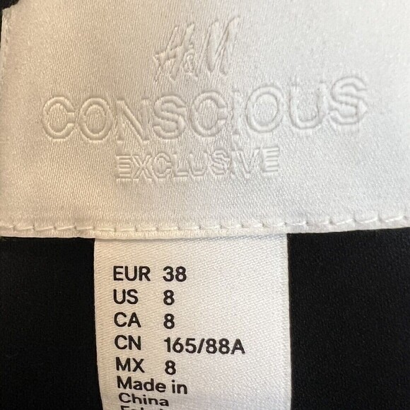 H&M Olivia Wilde Conscious Exclusive Black Dress Size 8 - Picture 10 of 11